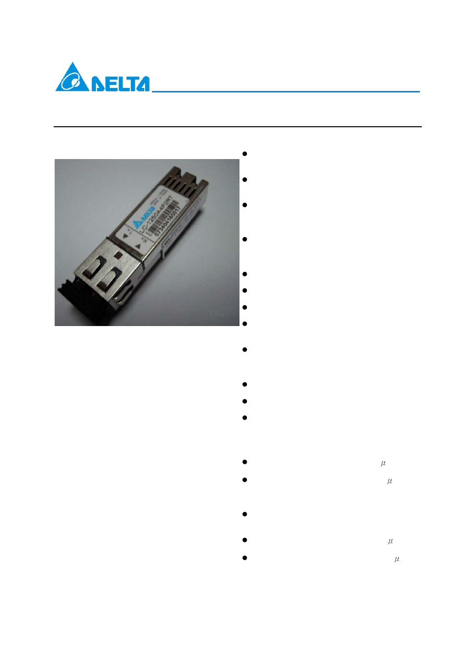 Delta Electronics LC-1250xxxx Series User Manual | 10 pages