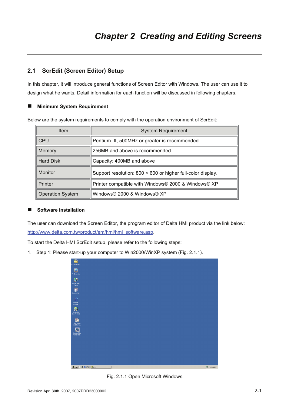 Chapter 2 creating and editing screens, 1 scredit (screen editor) setup | Delta Electronics Human Machine Interface DOP-A Series User Manual | Page 12 / 329