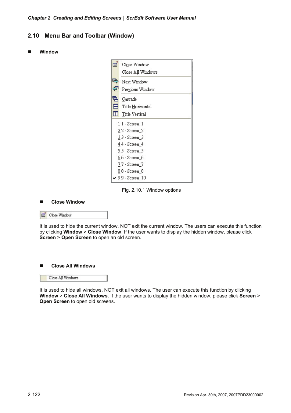 10 menu bar and toolbar (window) | Delta Electronics Human Machine Interface DOP-A Series User Manual | Page 133 / 329
