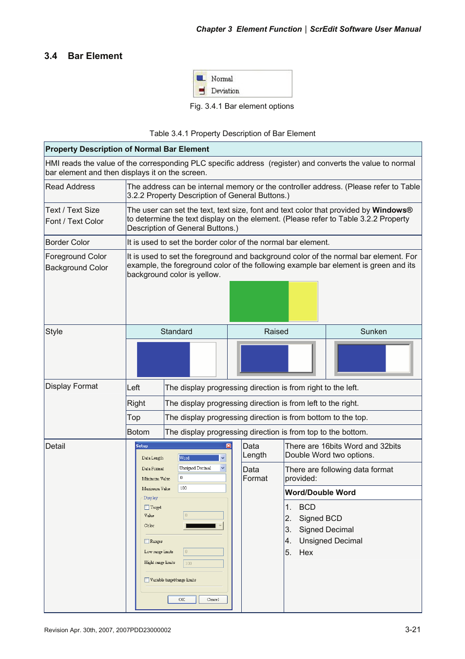 4 bar element | Delta Electronics Human Machine Interface DOP-A Series User Manual | Page 158 / 329