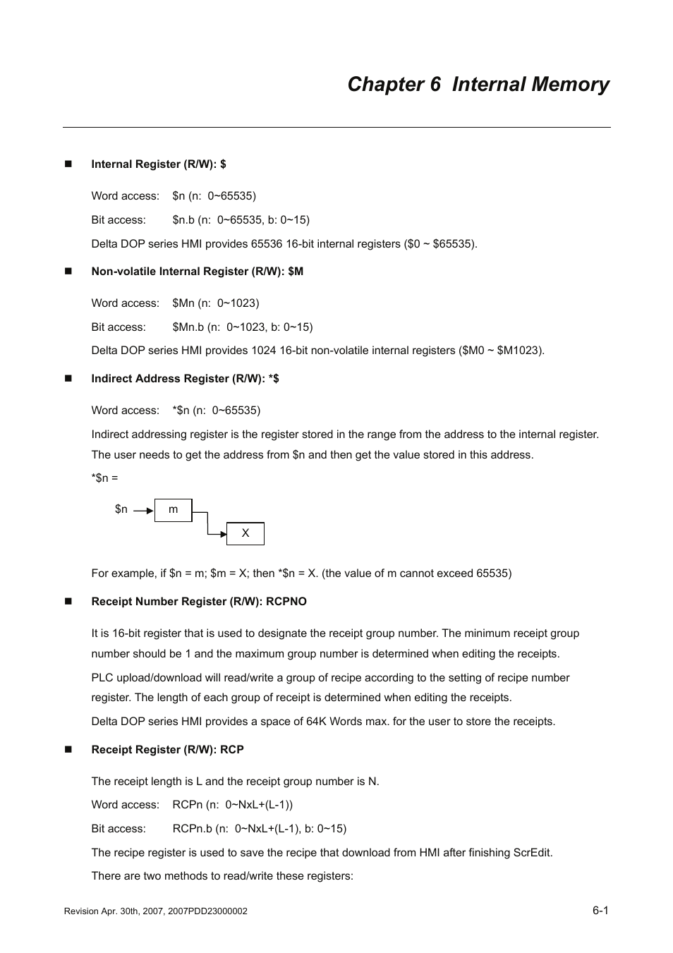Chapter 6 internal memory | Delta Electronics Human Machine Interface DOP-A Series User Manual | Page 282 / 329