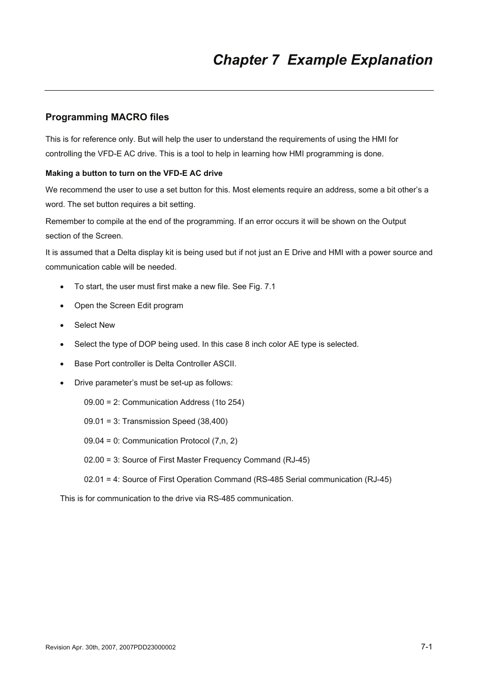 Chapter 7 example explanation | Delta Electronics Human Machine Interface DOP-A Series User Manual | Page 284 / 329