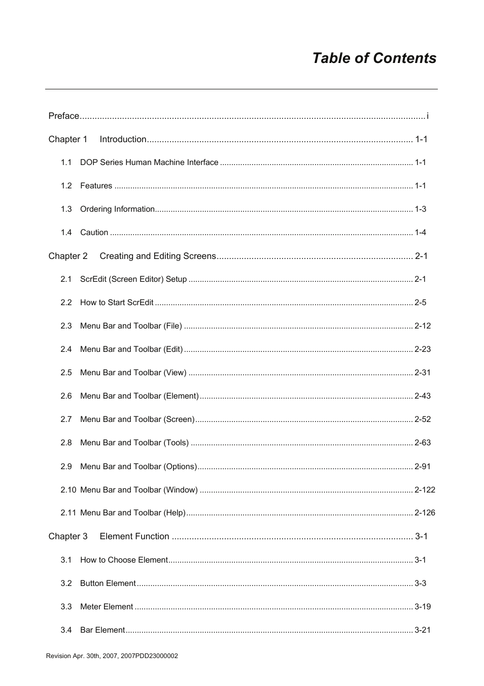 Delta Electronics Human Machine Interface DOP-A Series User Manual | Page 4 / 329