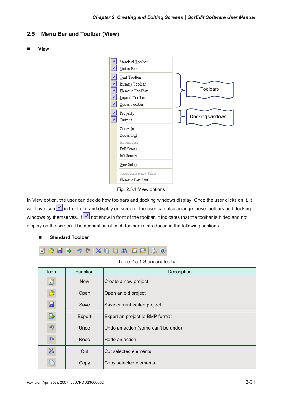 5 menu bar and toolbar (view) | Delta Electronics Human Machine Interface DOP-A Series User Manual | Page 42 / 329