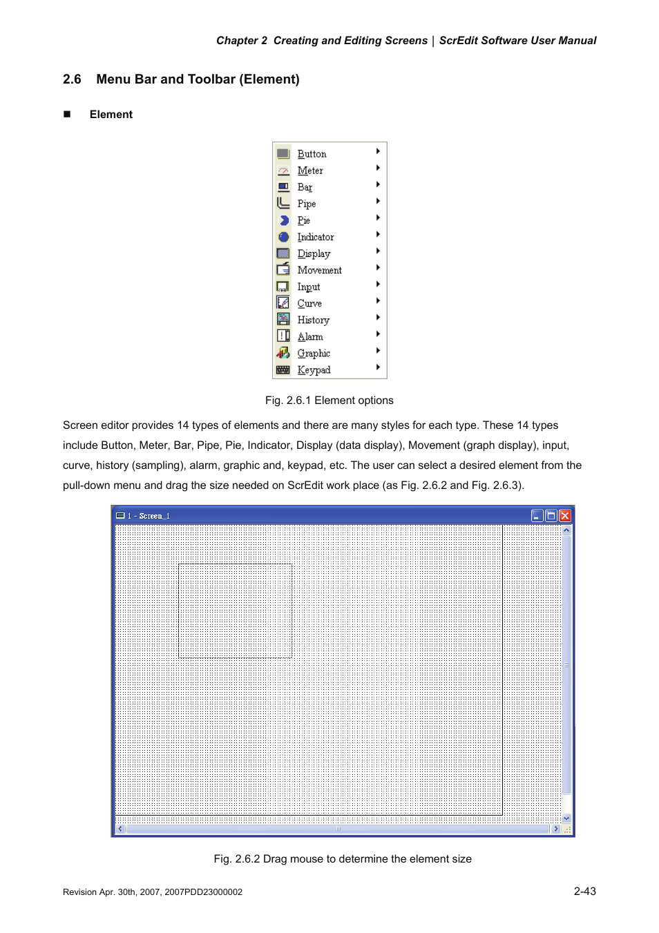 6 menu bar and toolbar (element) | Delta Electronics Human Machine Interface DOP-A Series User Manual | Page 54 / 329