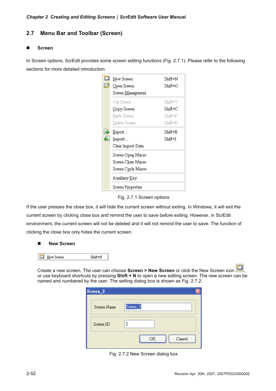 7 menu bar and toolbar (screen) | Delta Electronics Human Machine Interface DOP-A Series User Manual | Page 63 / 329