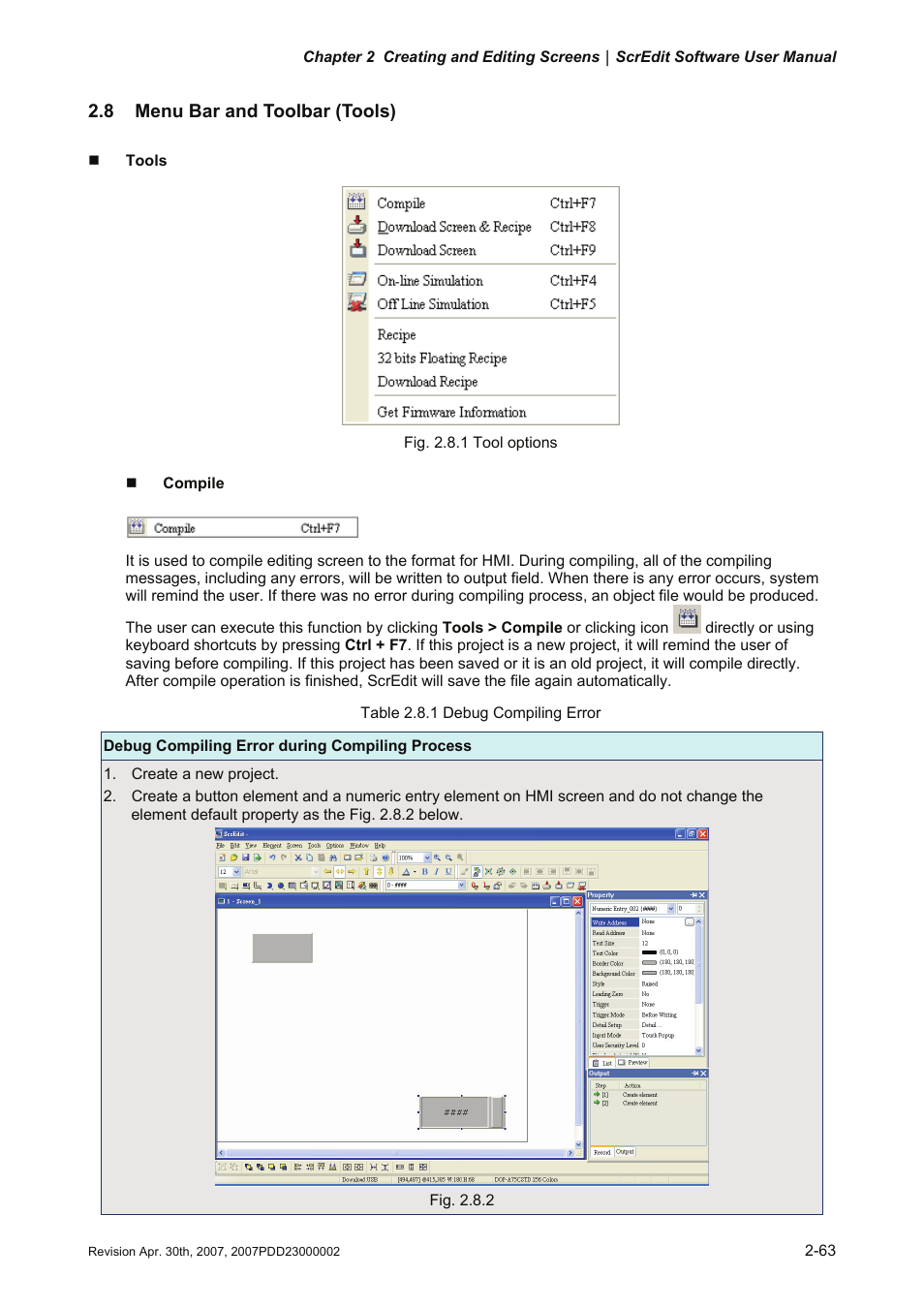8 menu bar and toolbar (tools) | Delta Electronics Human Machine Interface DOP-A Series User Manual | Page 74 / 329