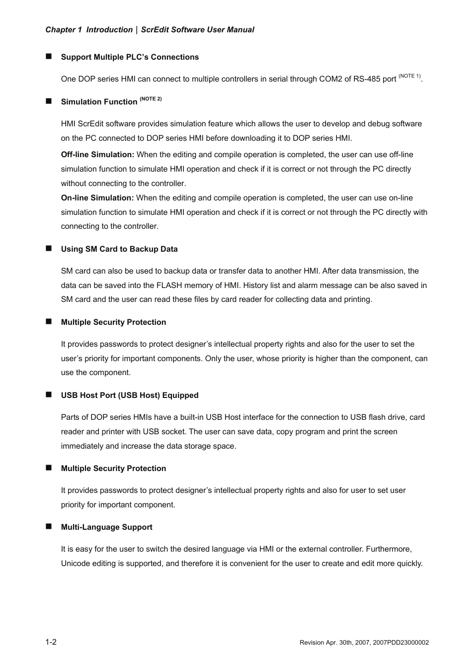 Delta Electronics Human Machine Interface DOP-A Series User Manual | Page 9 / 329
