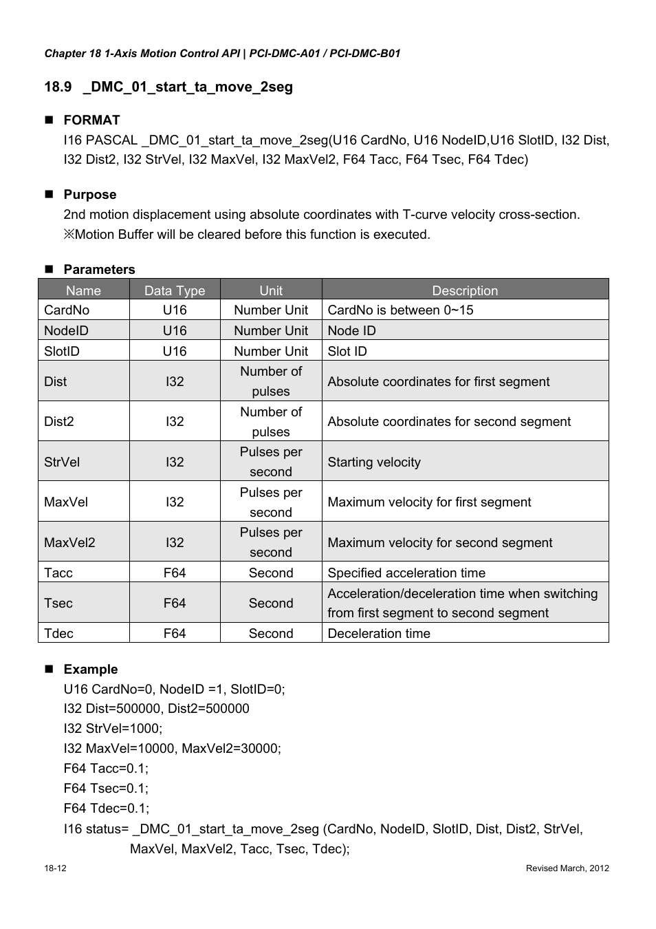 Delta Electronics High-Speed PCI 12-Axis Motion Control Card PCI-DMC-A01 User Manual | Page 266 / 528