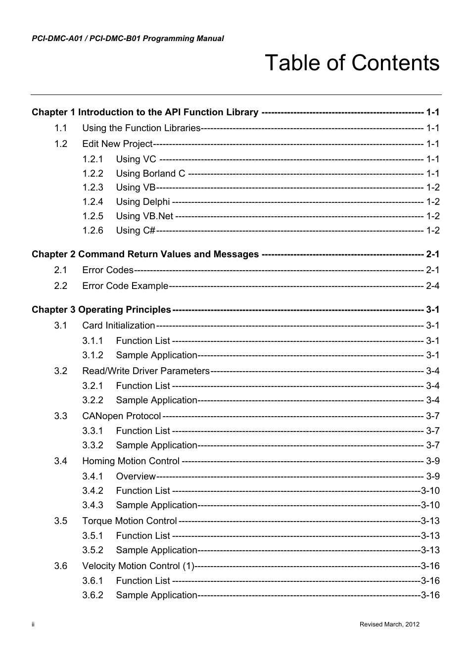 Delta Electronics High-Speed PCI 12-Axis Motion Control Card PCI-DMC-A01 User Manual | Page 4 / 528
