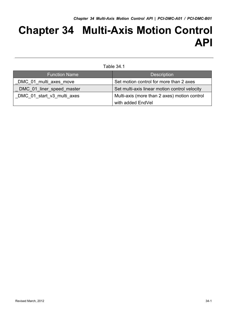 Chapter 34 multi-axis motion control api | Delta Electronics High-Speed PCI 12-Axis Motion Control Card PCI-DMC-A01 User Manual | Page 451 / 528