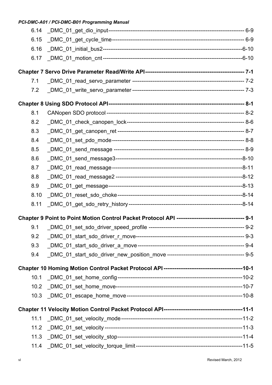 Delta Electronics High-Speed PCI 12-Axis Motion Control Card PCI-DMC-A01 User Manual | Page 8 / 528