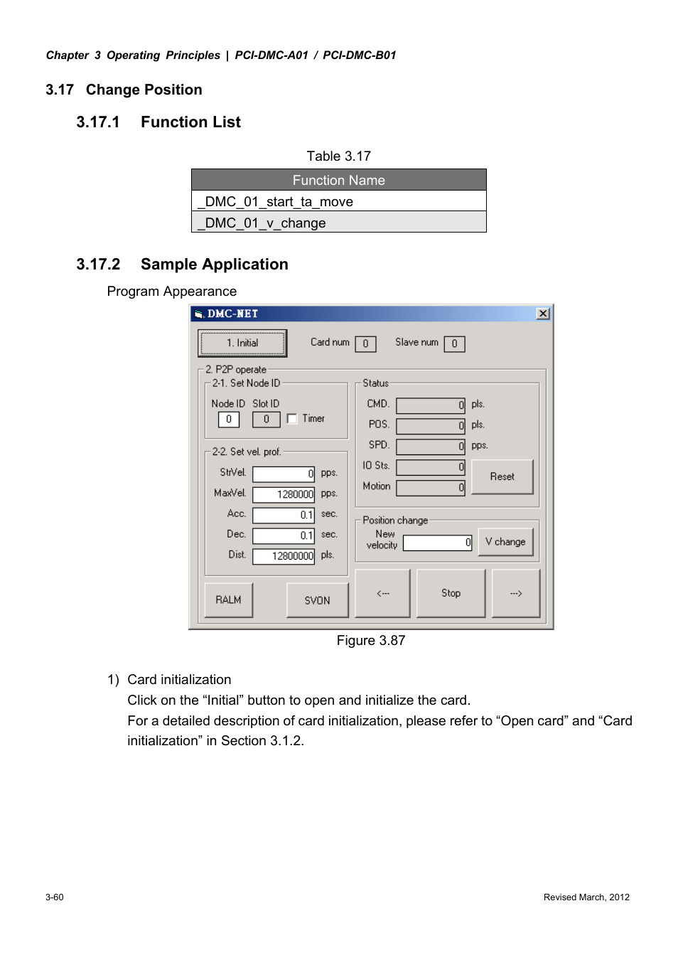 1 function list, 2 sample application | Delta Electronics High-Speed PCI 12-Axis Motion Control Card PCI-DMC-A01 User Manual | Page 82 / 528