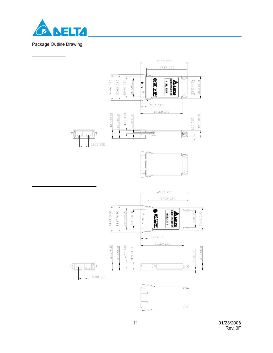 Gbic-1250 long distance series, Delta electronics, inc | Delta Electronics GBIC-1250D5VR User Manual | Page 11 / 12