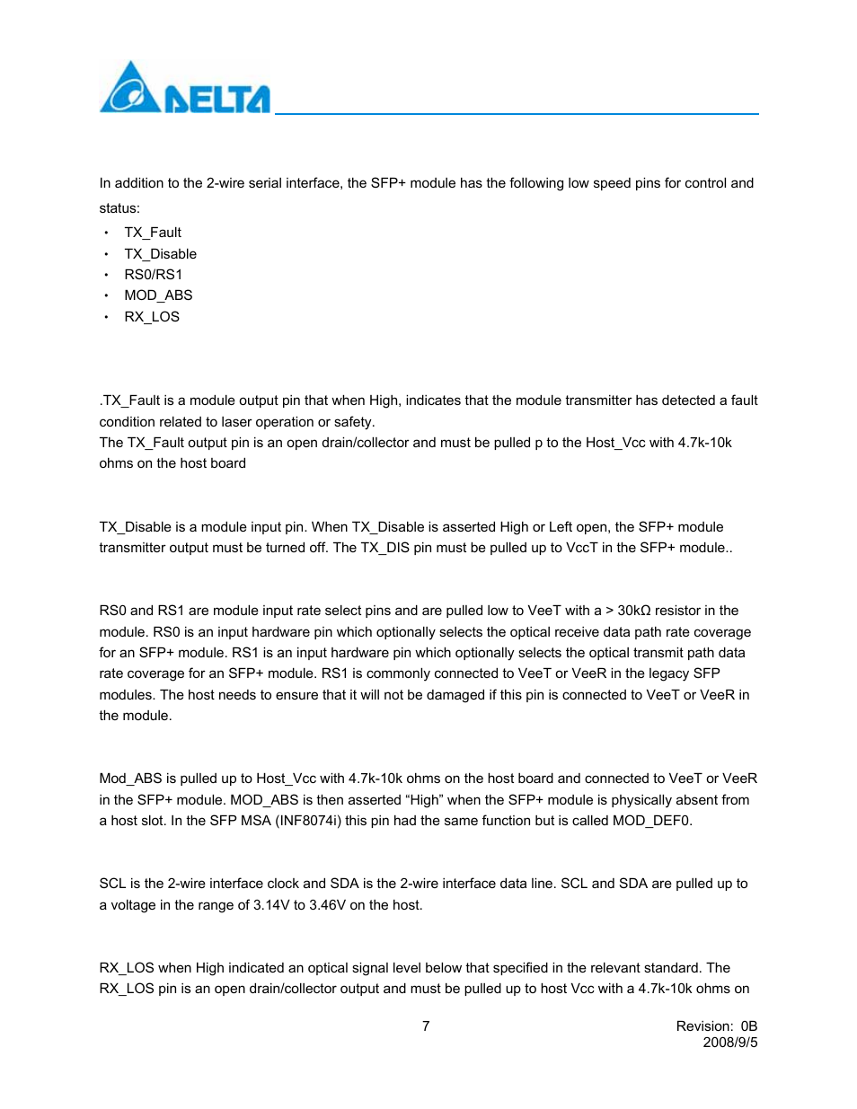 Lcp-10g3a4edr | Delta Electronics 10GBASE-SR SFP+ Optical Transceiver LCP-10G3A4EDR User Manual | Page 7 / 16