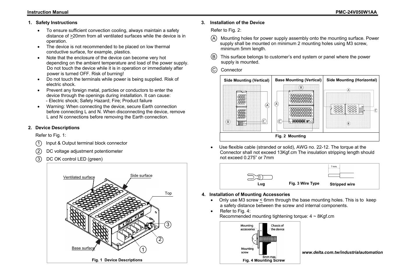 Delta Electronics PMC-24V050W1AA User Manual | 2 pages