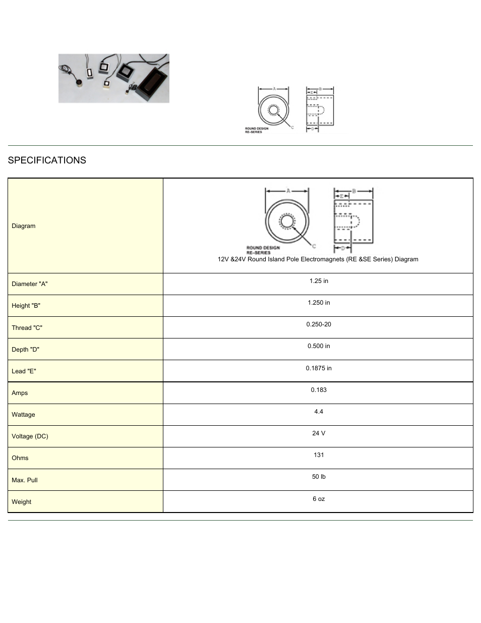 Specifications | Magnetic Products RE-12122 User Manual | Page 2 / 2