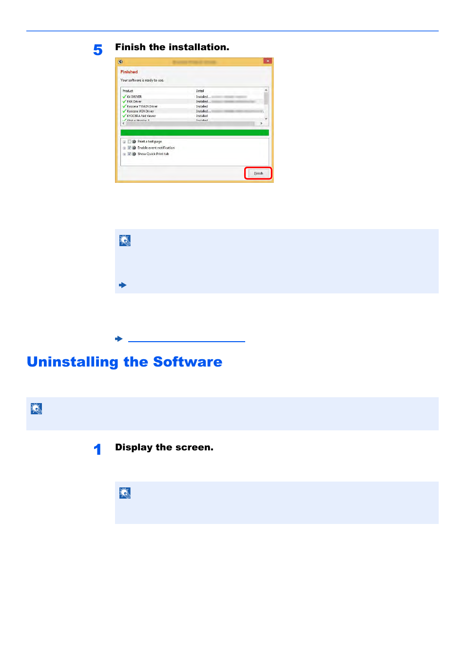Uninstalling the software, Uninstalling the software -51 | Kyocera TASKalfa 2552ci User Manual | Page 118 / 682