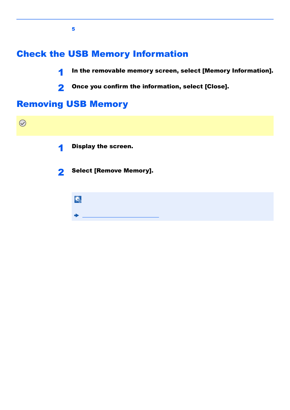 Check the usb memory information, Removing usb memory | Kyocera TASKalfa 2552ci User Manual | Page 276 / 682