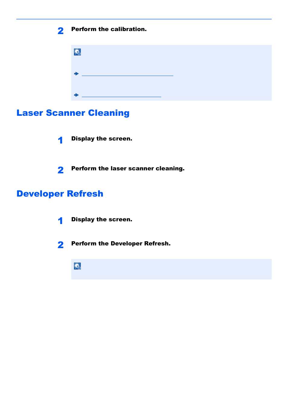 Laser scanner cleaning, Developer refresh, Laser scanner cleaning -56 developer refresh -56 | Kyocera TASKalfa 2552ci User Manual | Page 567 / 682
