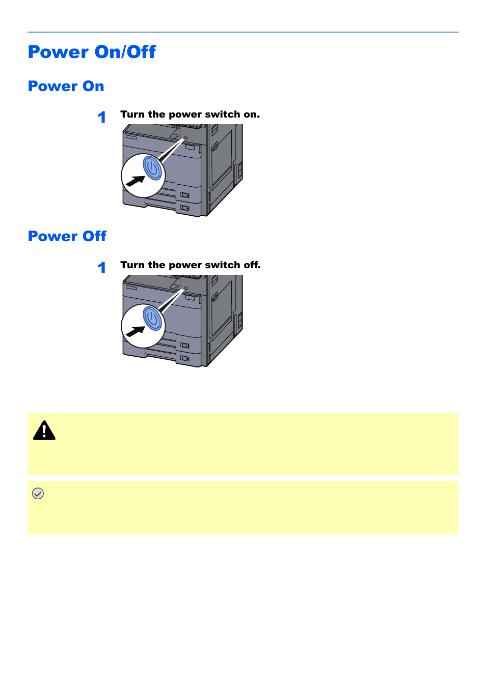 Power on/off, Power on, Power off | Power on/off -9, Power on -9 power off -9 | Kyocera TASKalfa 2552ci User Manual | Page 76 / 682