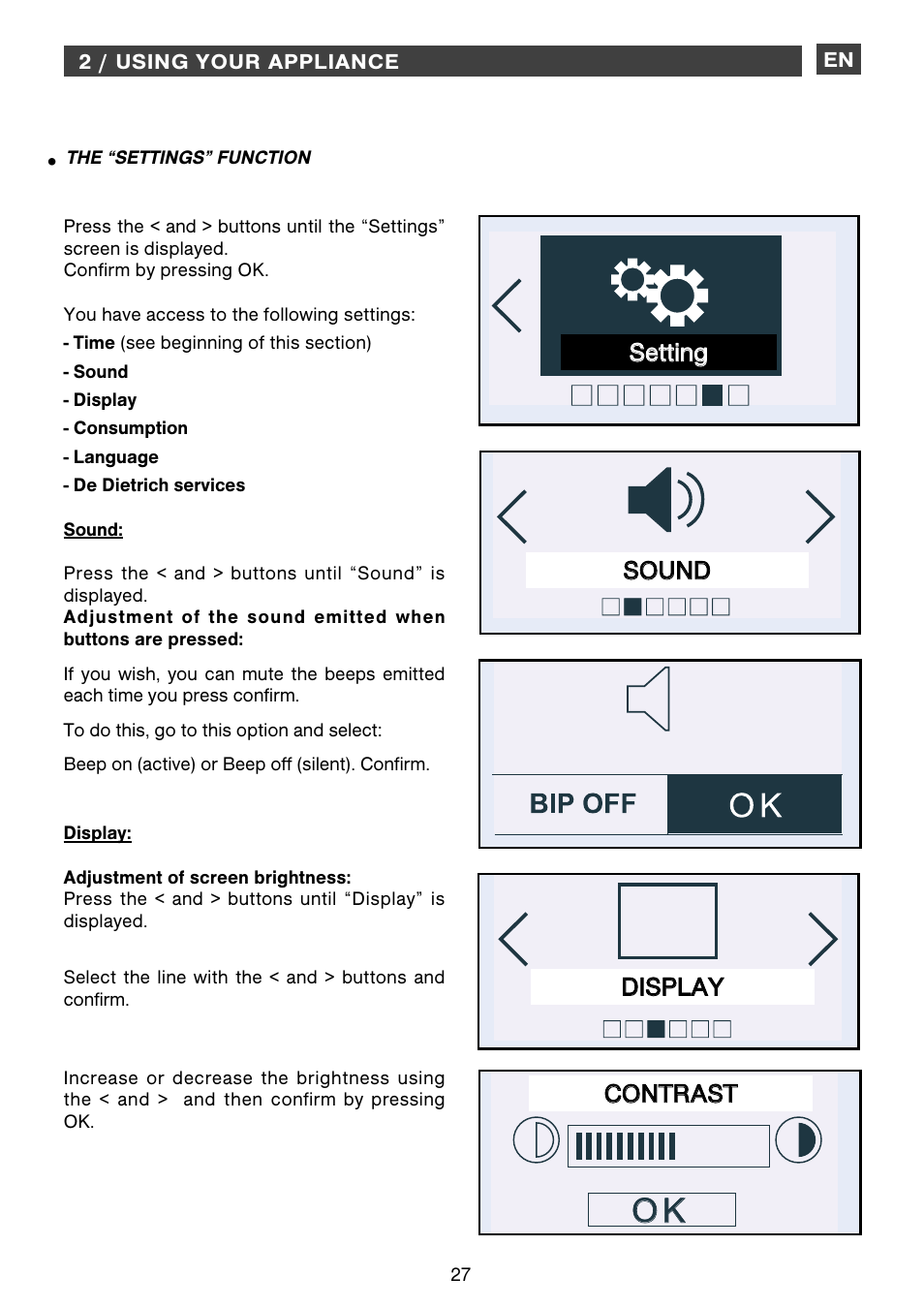 DE DIETRICH DOP1160 User Manual | Page 27 / 33