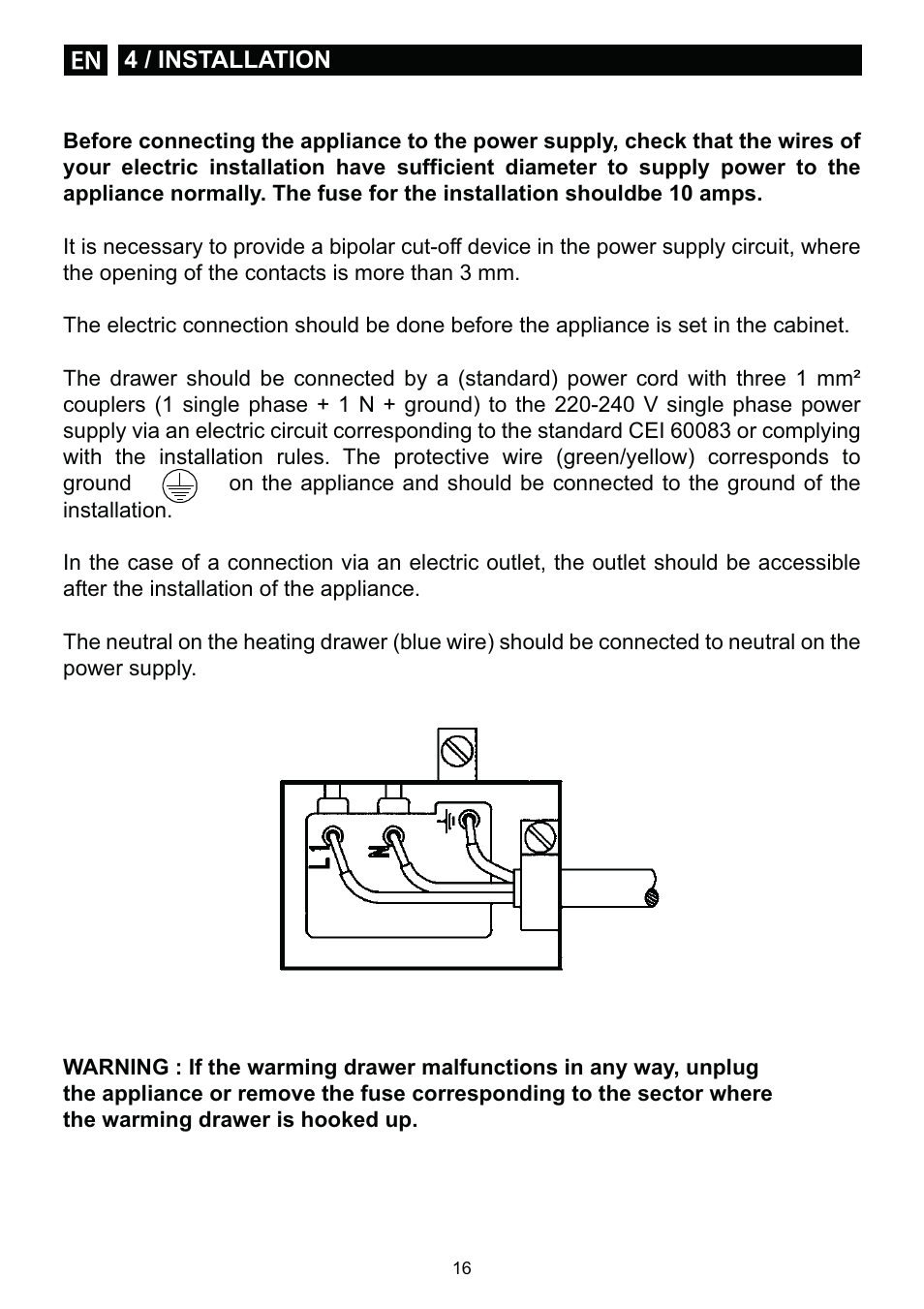DE DIETRICH DWD1129 User Manual | Page 16 / 52