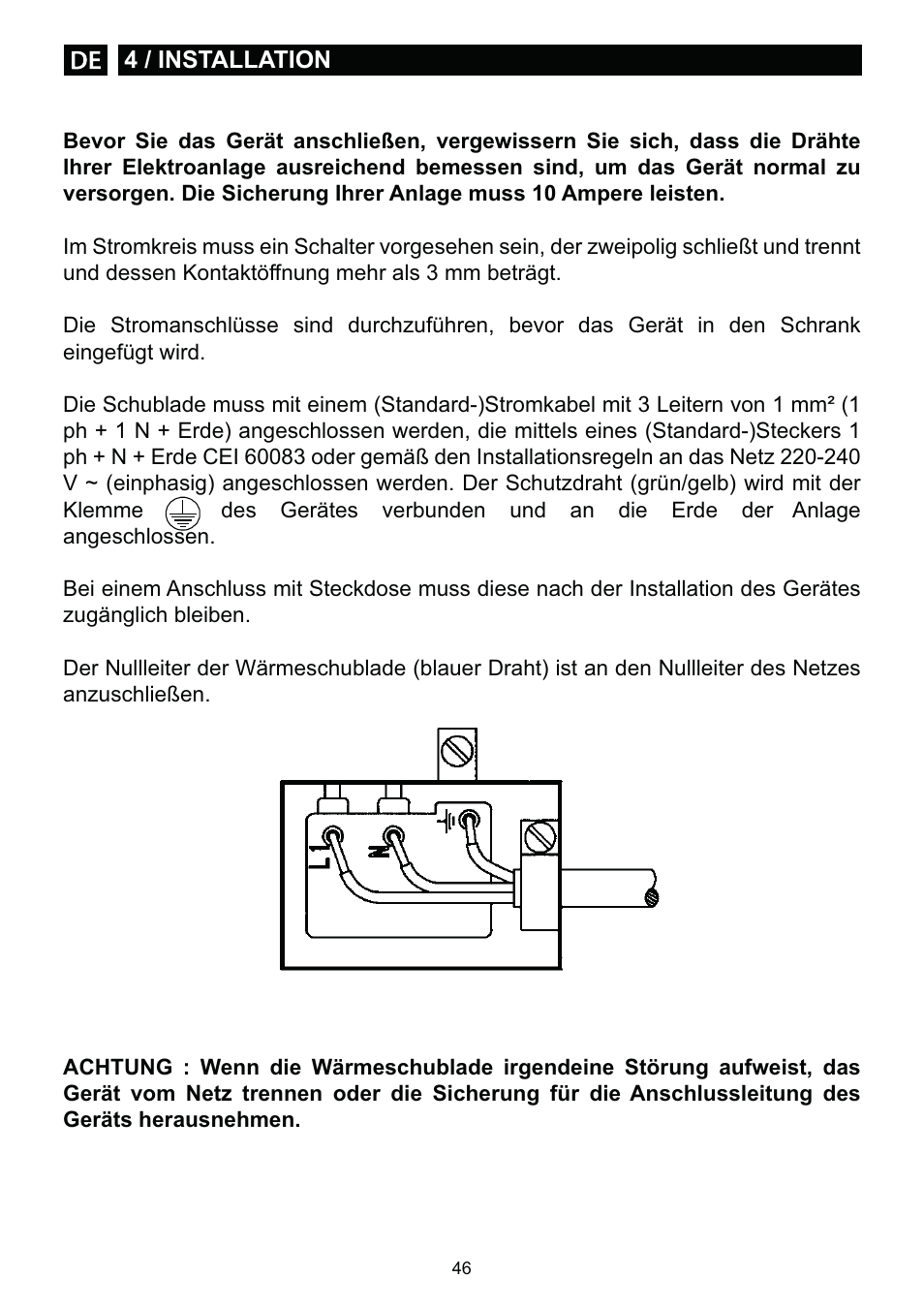 DE DIETRICH DWD1129 User Manual | Page 46 / 52