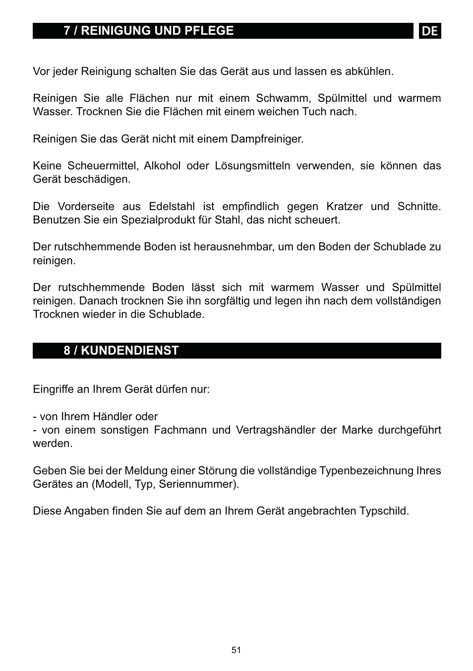 DE DIETRICH DWD1129 User Manual | Page 51 / 52
