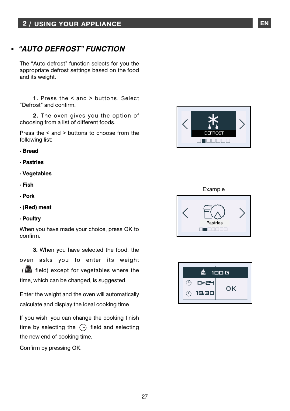Auto defrost” function | DE DIETRICH DME1145 User Manual | Page 27 / 34