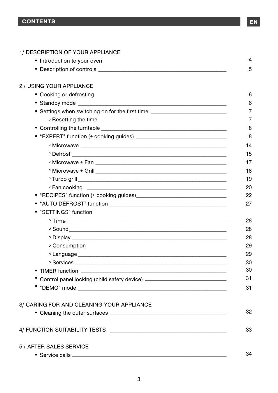 DE DIETRICH DME1145 User Manual | Page 3 / 34