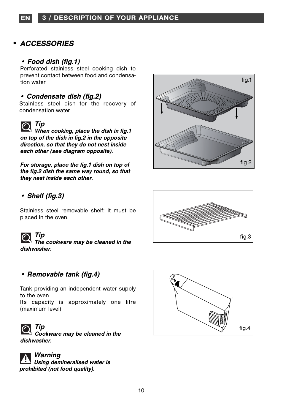 Accessories | DE DIETRICH DOV1145 User Manual | Page 10 / 26