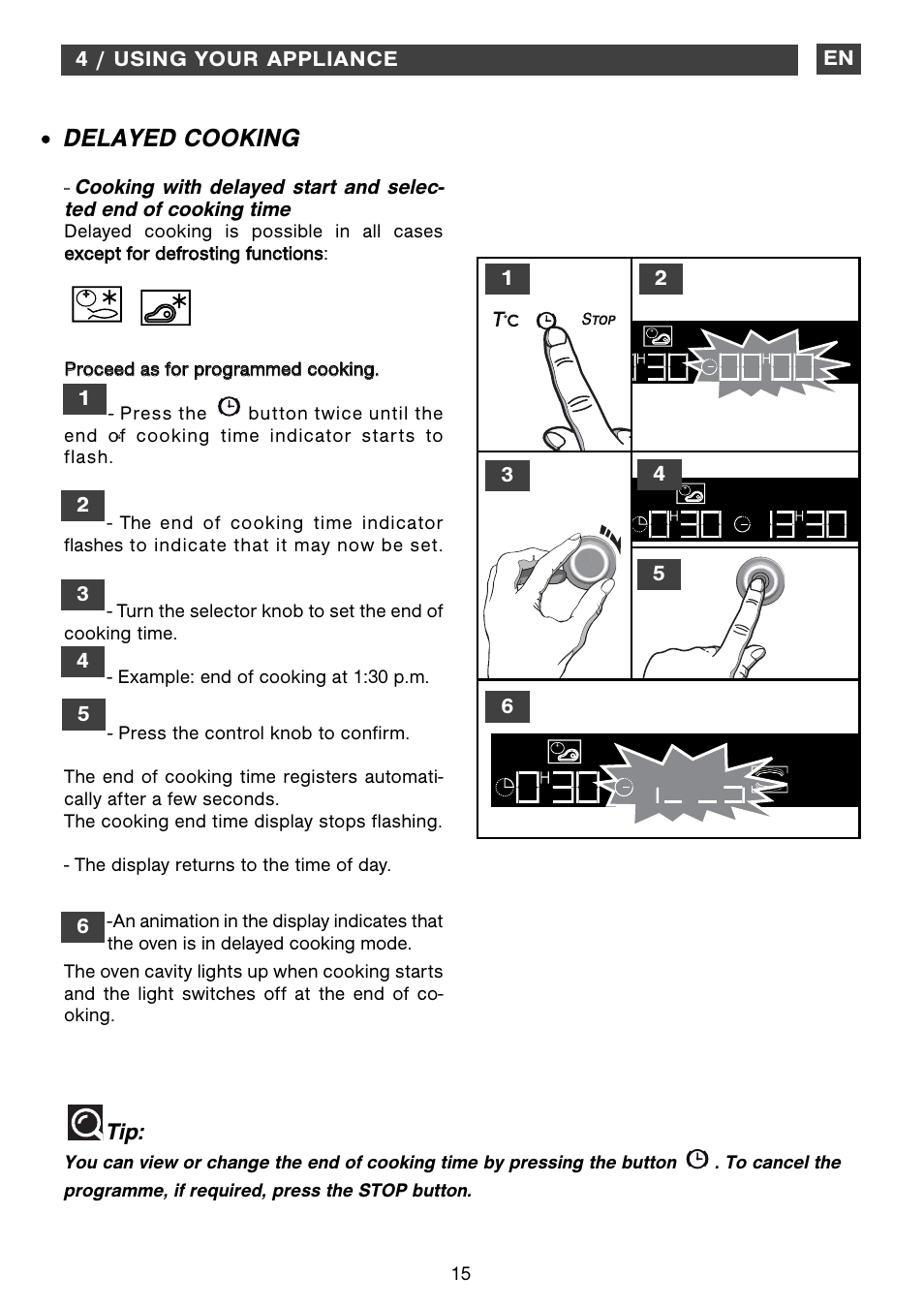 Delayed cooking | DE DIETRICH DOV1145 User Manual | Page 15 / 26