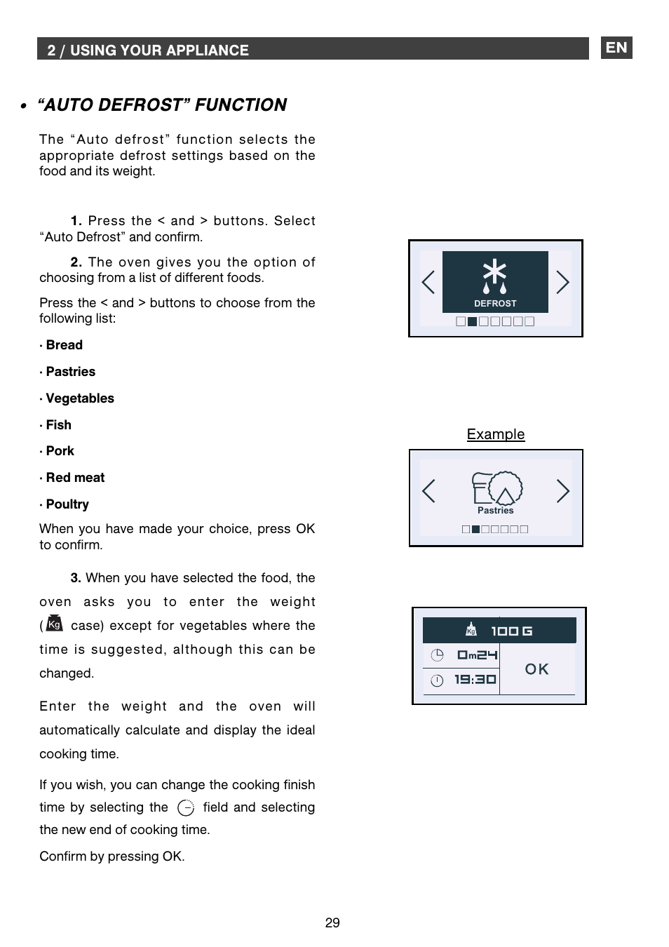 Auto defrost” function | DE DIETRICH DOM1195 User Manual | Page 29 / 36