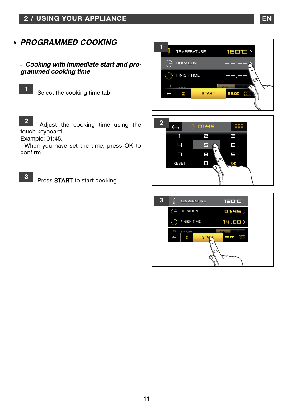 Programmed cooking, 2 / using your appliance | DE DIETRICH DOP1190 User Manual | Page 11 / 33