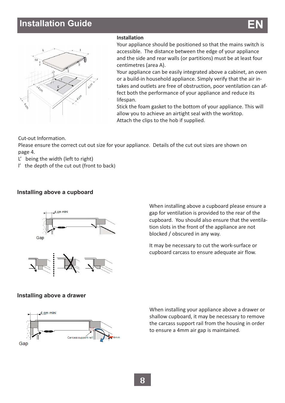 Installation guide | DE DIETRICH DTi1049Х User Manual | Page 11 / 15