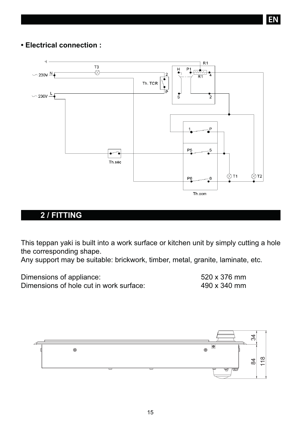 DE DIETRICH DTE1168X User Manual | Page 15 / 52