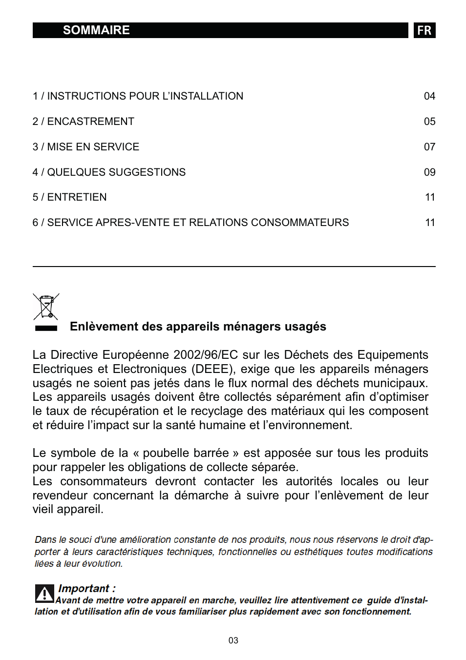 DE DIETRICH DTE1168X User Manual | Page 3 / 52