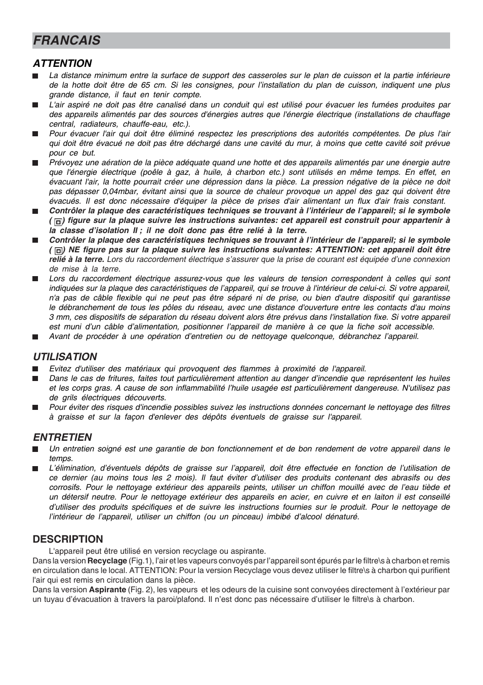 Francais | DE DIETRICH DHT1119X User Manual | Page 3 / 20