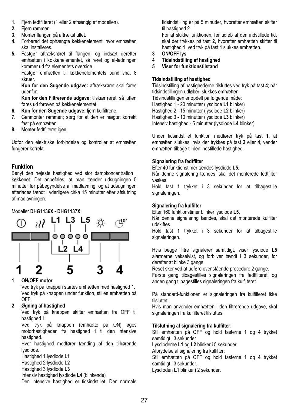 DE DIETRICH DHG1166X User Manual | Page 27 / 120