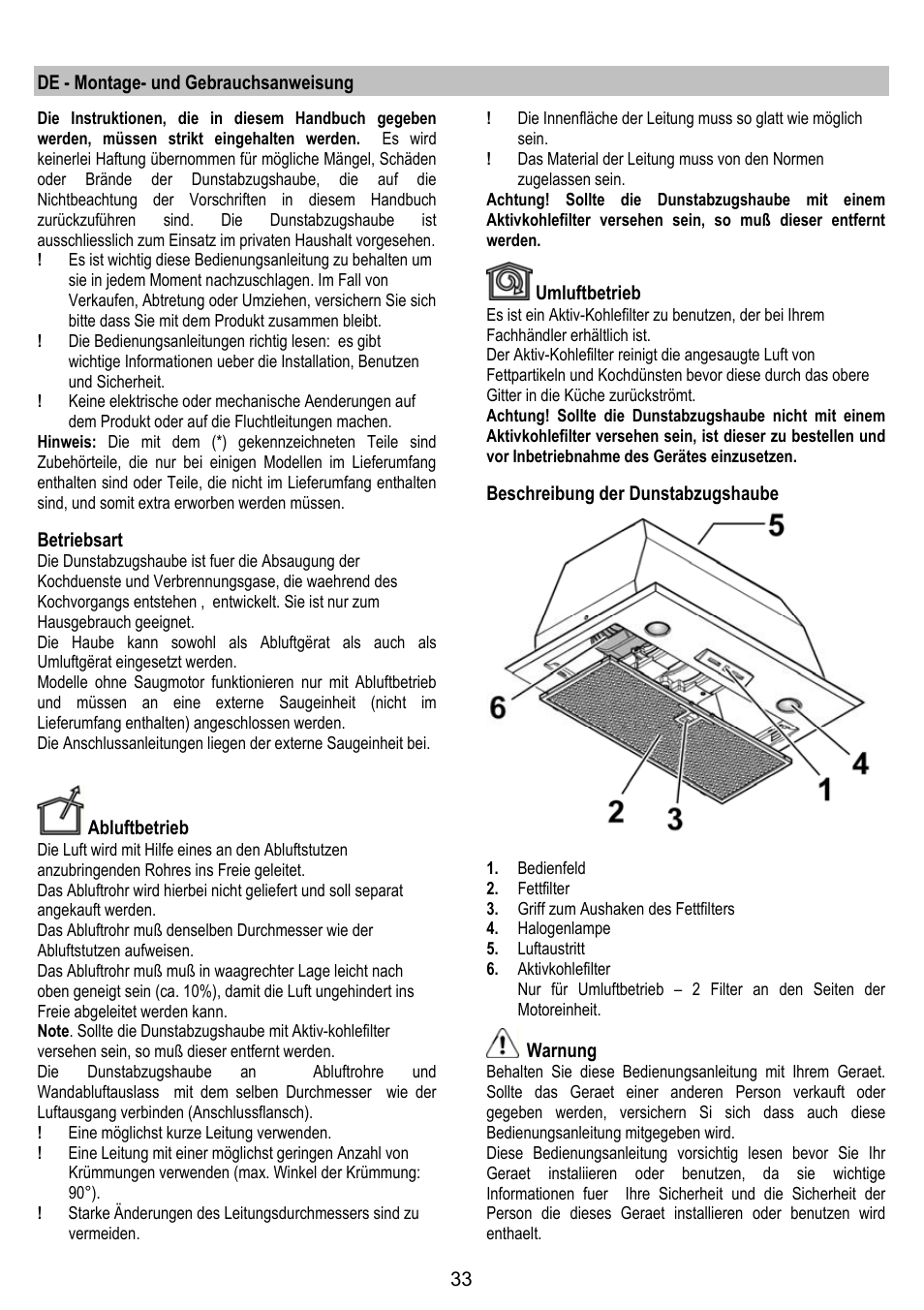 DE DIETRICH DHG1166X User Manual | Page 33 / 120