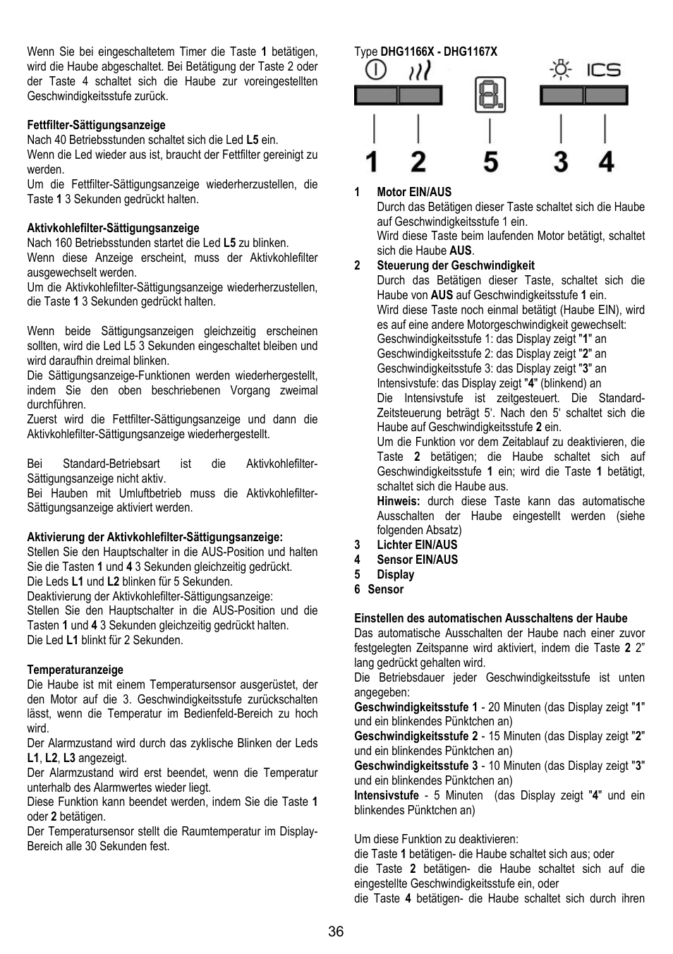 DE DIETRICH DHG1166X User Manual | Page 36 / 120