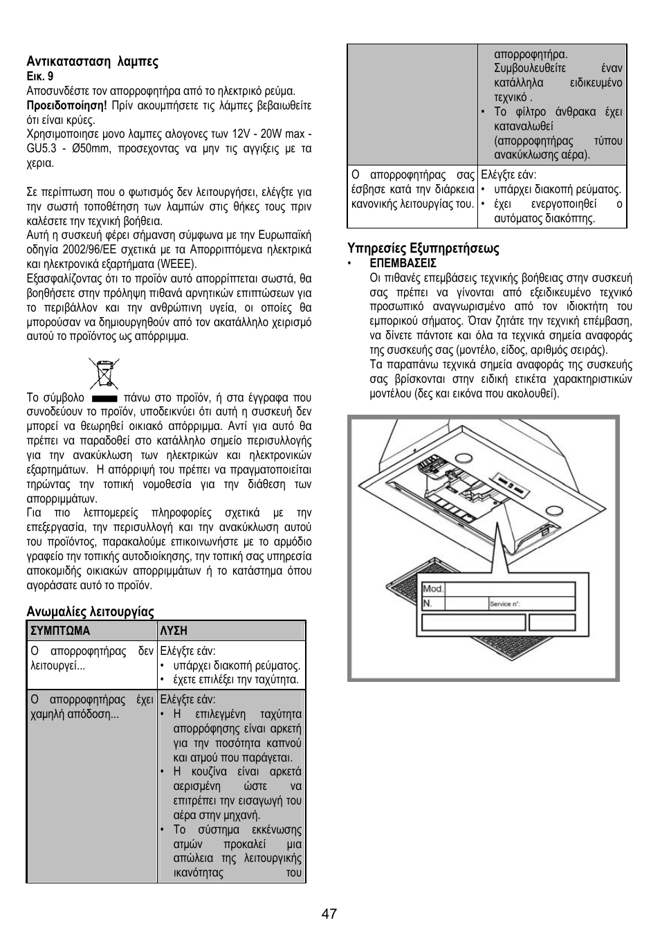 DE DIETRICH DHG1166X User Manual | Page 47 / 120