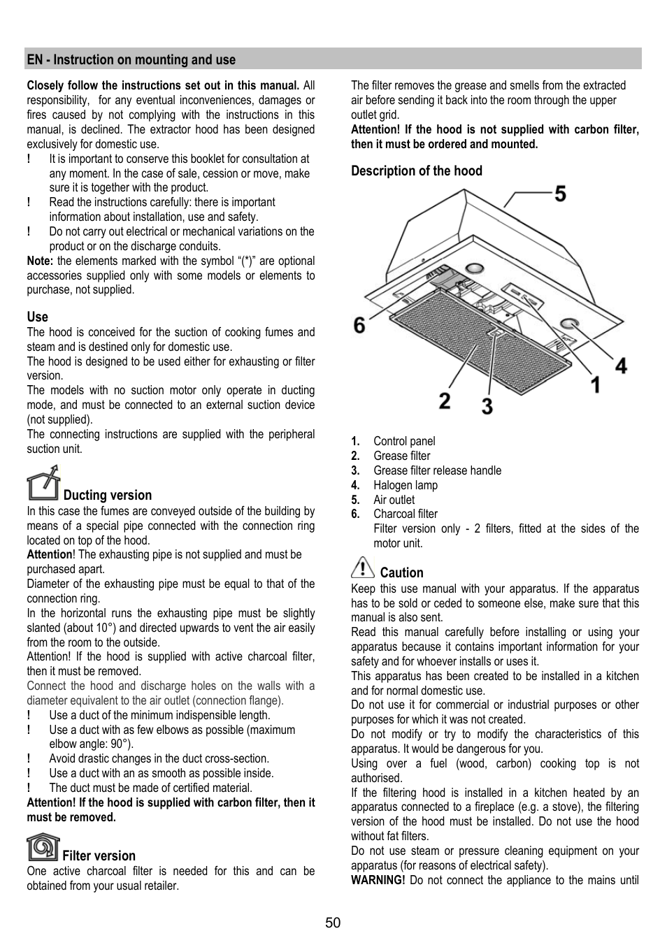 DE DIETRICH DHG1166X User Manual | Page 50 / 120