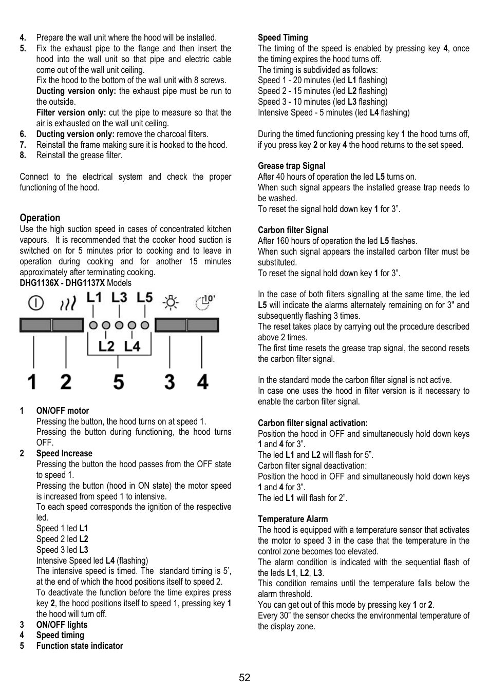 DE DIETRICH DHG1166X User Manual | Page 52 / 120