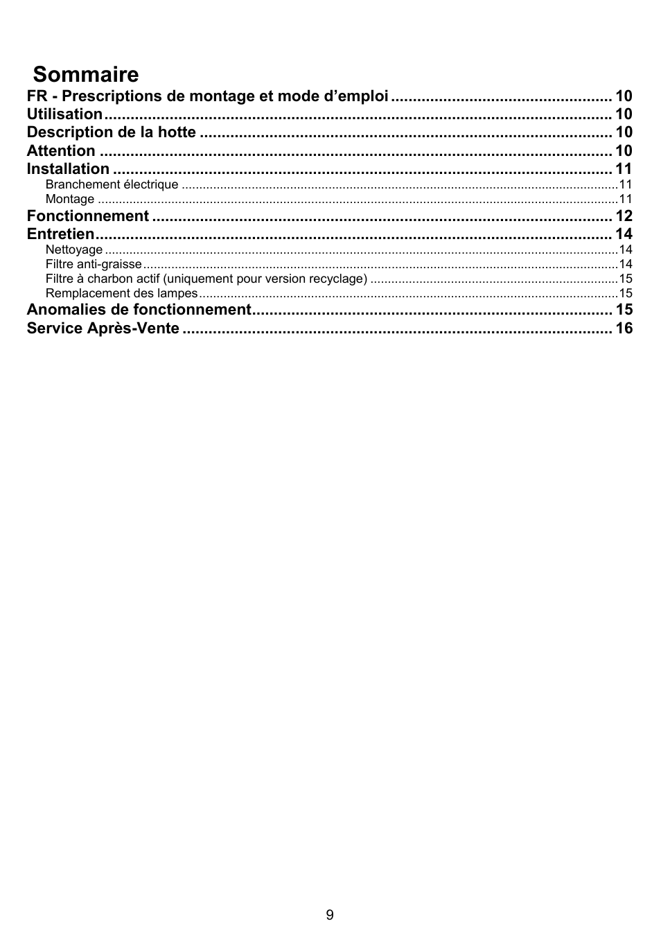 Sommaire | DE DIETRICH DHG1166X User Manual | Page 9 / 120