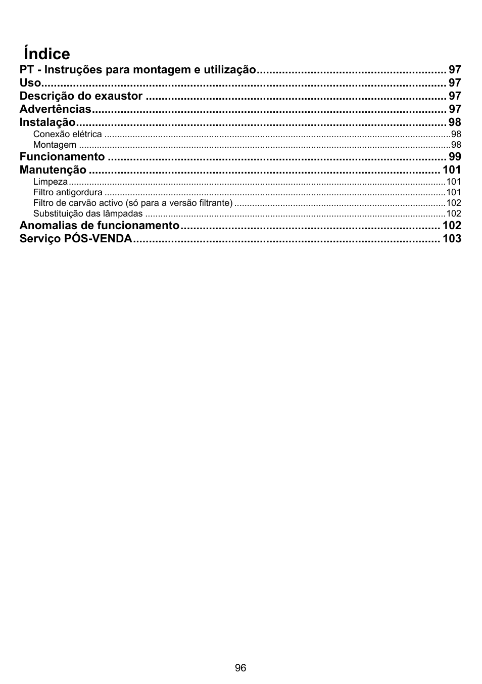 Índice | DE DIETRICH DHG1166X User Manual | Page 96 / 120