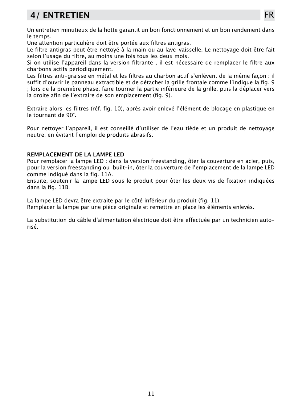 4/ entretien fr | DE DIETRICH DHD1190B User Manual | Page 11 / 65