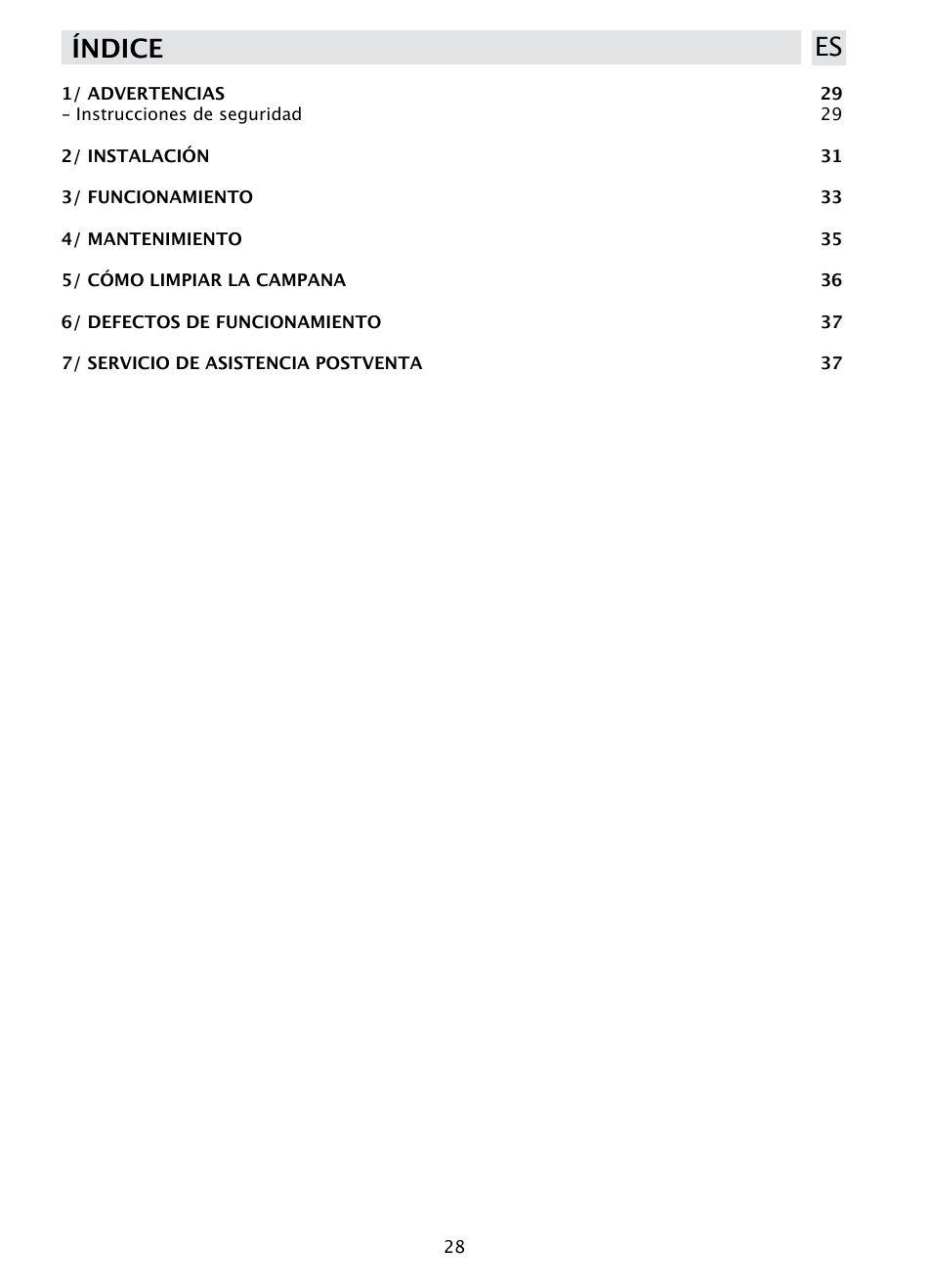 Índice es | DE DIETRICH DHD1190B User Manual | Page 28 / 65