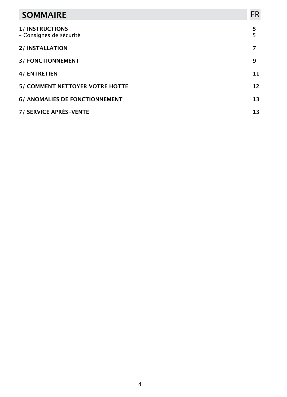 Sommaire fr | DE DIETRICH DHD1190B User Manual | Page 4 / 65